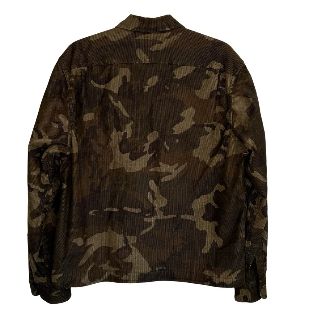 Wallace & Barnes Camo Corduroy Shirt Shacket Medium Button Up Long Sleeve Jacket